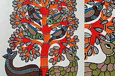 Nandan . नंदन ✦ Handcrafted ~ Gond Painting ( 12" x 16" ) - Beauty of Nature
