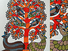 Nandan . नंदन ✦ Handcrafted ~ Gond Painting ( 12" x 16" ) - Beauty of Nature