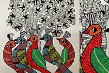 Nandan . नंदन ✦ Handcrafted ~ Gond Painting ( 12" x 16" ) - Birds