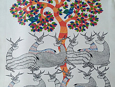 Nandan . नंदन ❁ Canvas Gond Painting (24" x 36") ❁ 33