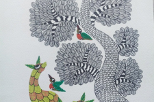 Nandan . नंदन ❁ Gond Painting (10" x 14") ❁ 34