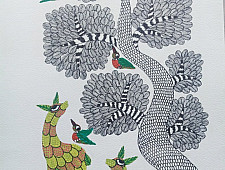 Nandan . नंदन ❁ Gond Painting (10" x 14") ❁ 34