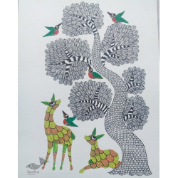 Nandan . नंदन ❁ Gond Painting (10" x 14") ❁ 34