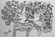 Nandan . नंदन ❁ Gond Painting (10" x 14") ❁ 35