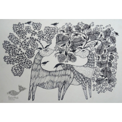 Nandan . नंदन ❁ Gond Painting (10" x 14") ❁ 35