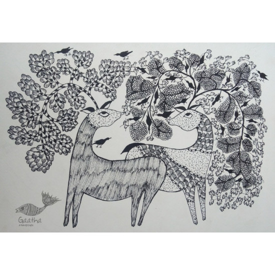 Shop online hand painted on Paper gond painting