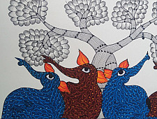 Nandan . नंदन ❁ Gond Painting (10" x 14") ❁ 36