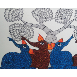 Nandan . नंदन ❁ Gond Painting (10" x 14") ❁ 36