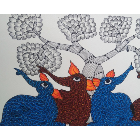 Shop online hand painted on Paper gond painting