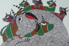 Nandan . नंदन ❁ Gond Painting (10" x 14") ❁ 37