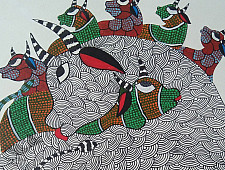 Nandan . नंदन ❁ Gond Painting (10" x 14") ❁ 37