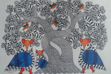 Nandan . नंदन ❁ Gond Painting (10" x 14") ❁ 39