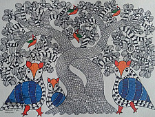 Nandan . नंदन ❁ Gond Painting (10" x 14") ❁ 39