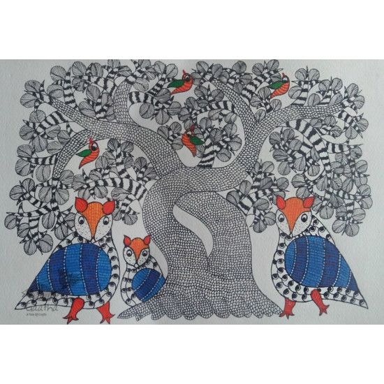 Shop online hand painted on Paper gond painting