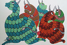 Nandan . नंदन ❁ Gond Painting (10" x 14") ❁ 40