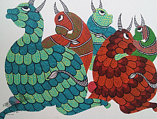 Nandan . नंदन ❁ Gond Painting (10" x 14") ❁ 40