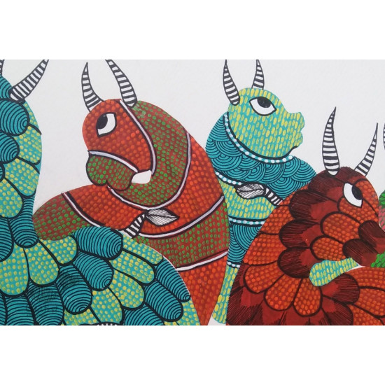 Shop online hand painted on Paper gond painting