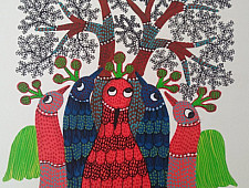 Nandan . नंदन ❁ Gond Painting (10" x 14") ❁ 41