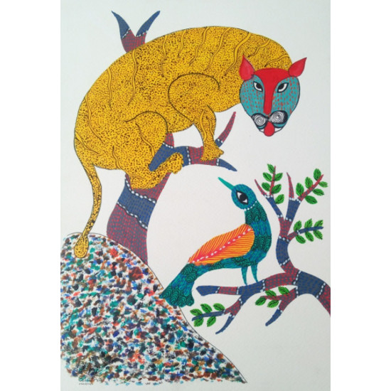 Shop online hand painted on Paper gond painting