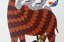 Nandan . नंदन ❁ Gond Painting (10" x 14") ❁ 43