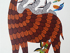 Nandan . नंदन ❁ Gond Painting (10" x 14") ❁ 43