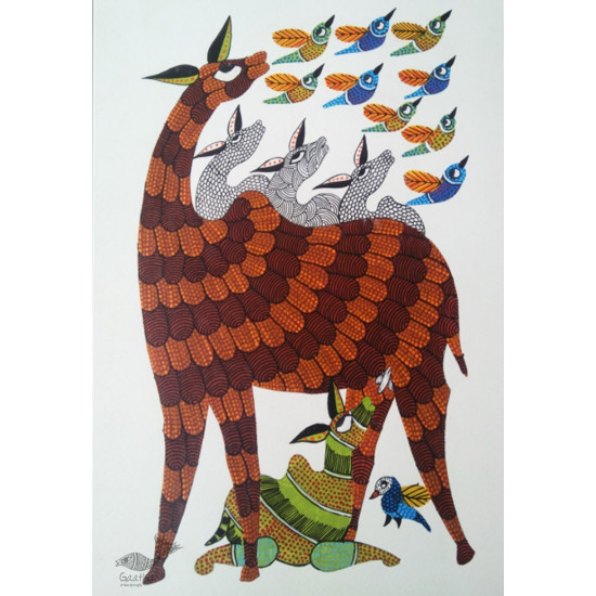 Shop online hand painted on Paper gond painting