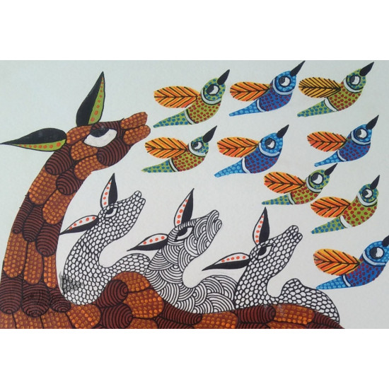 Shop online hand painted on Paper gond painting