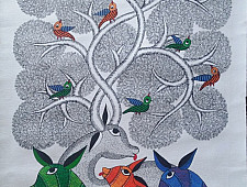 Nandan . नंदन ❁ Canvas Gond Painting (18" x 29") ❁ 45