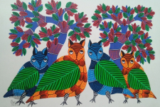 Nandan . नंदन ❁ Gond Painting (10" x 14") ❁ 46