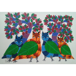 Nandan . नंदन ❁ Gond Painting (10" x 14") ❁ 46