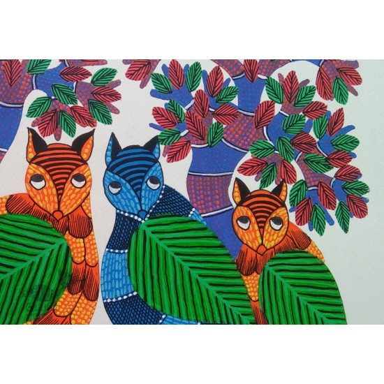 Shop online hand painted on Paper gond painting