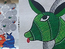 Nandan . नंदन ❁ Canvas Gond Painting (18" x 29") ❁ 45