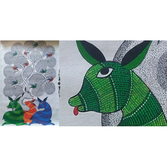 Shop online hand painted on canvas gond painting