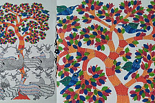 Nandan . नंदन ❁ Canvas Gond Painting (24" x 36") ❁ 33