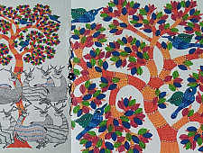 Nandan . नंदन ❁ Canvas Gond Painting (24" x 36") ❁ 33