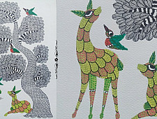 Nandan . नंदन ❁ Gond Painting (10" x 14") ❁ 34