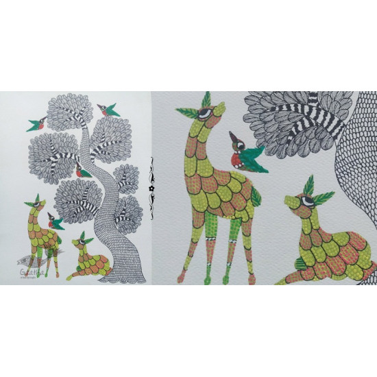 Shop online hand painted on Paper gond painting