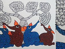 Nandan . नंदन ❁ Gond Painting (10" x 14") ❁ 36