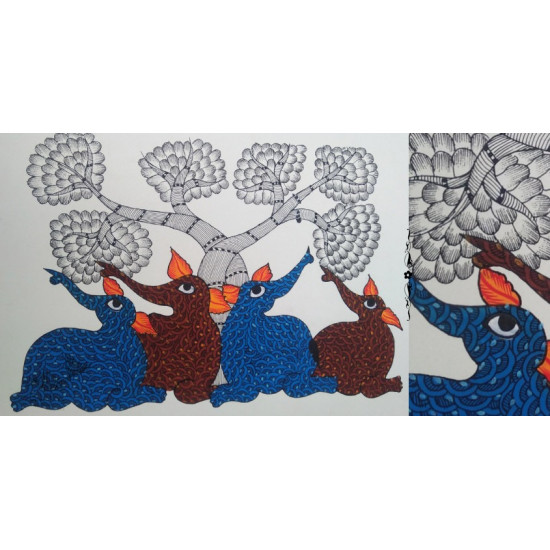 Shop online hand painted on Paper gond painting