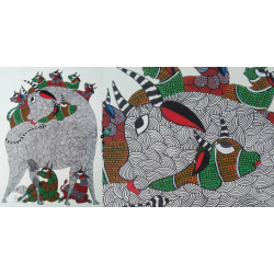 Nandan . नंदन ❁ Gond Painting (10" x 14") ❁ 37