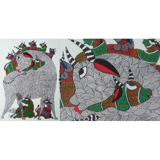 Shop online hand painted on Paper gond painting