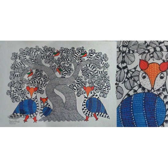 Shop online hand painted on Paper gond painting