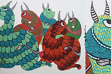 Nandan . नंदन ❁ Gond Painting (10" x 14") ❁ 40