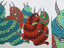 Nandan . नंदन ❁ Gond Painting (10" x 14") ❁ 40