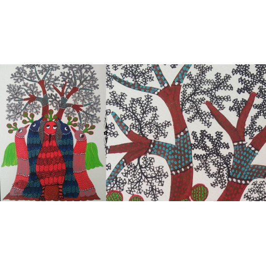 Shop online hand painted on Paper gond painting