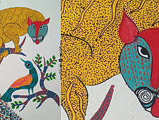 Nandan . नंदन ❁ Gond Painting (10" x 14") ❁ 42