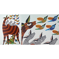 Nandan . नंदन ❁ Gond Painting (10" x 14") ❁ 43
