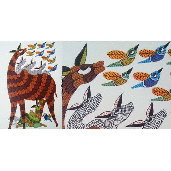 Shop online hand painted on Paper gond painting