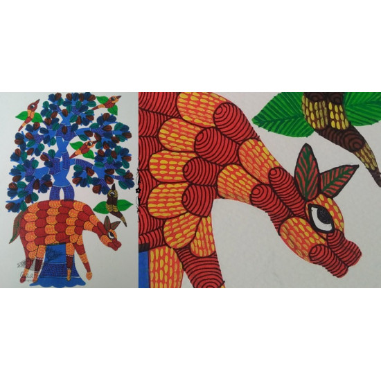 Shop online hand painted on Paper gond painting