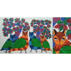 Nandan . नंदन ❁ Gond Painting (10" x 14") ❁ 46